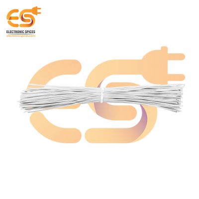 7/36 Copper Electrical Wire 28 AWG White Colour 20cm pack of 100pcs